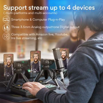 Maono AM-100 podcast/stream/music/game äänikortti