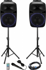 Ibiza Sound 2x500W kannettava äänentoisto BT/SD/Radio