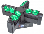 AFX Light 4-päinen BEAM LED liikkuvalla päällä ja loputtomalla pyörimisellä