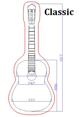 Puolikova toppalaukku klassiselle kitaralle Noir by Baton Rouge