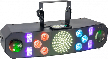 Ibiza Light 4in1 wash, moon, strobe, UV light effects with DMX and remote control