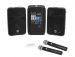 Ibiza Sound portable active mixer+speakers + 2 hand held wireless mics+ Singa