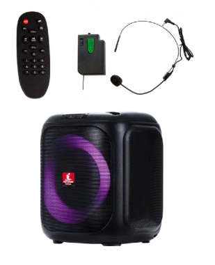 AudioDesignPRO DJ107 akkukaiutin ja headset mikrofoni