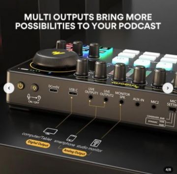 Maono E2 Gen 2 podcaster liitännät