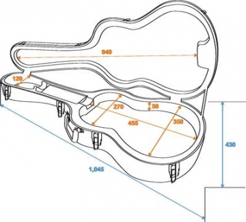 Kitaralaukku Les Paul malleille ABS-muovia