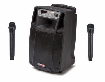 Käytetty AudioDesignPRO M2 10WL 10" kannettava akkukäyttöinen kaiutin+2x langatonta mikkiä USB/BT/SD kopio 108485