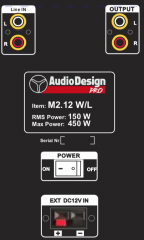 AudioDesignPRO M2 12" kannettava akkukäyttöinen kaiutin+2x langatonta mikki+Singa