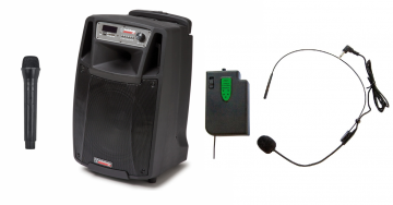 AudioDesignPRO M2 10WL 10" kannettava akkukäyttöinen kaiutin+2x langatonta mikkiä USB/BT/SD