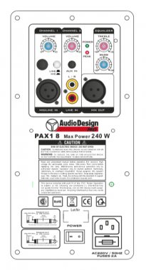 AudioDesignPro M8 active speaker back panel