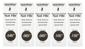 MusicNomad MN673 Bass guitar diamond coated nut file set, 5 pieces