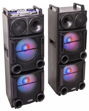 Party Light & Sound sound system with USB, SD and Bluetooth 2 x 12”/30cm 1200W