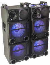 Party Light & Sound sound system with USB, SD and Bluetooth 2 x 12”/30cm 1200W