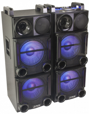 Party Light & Sound sound system with USB, SD and Bluetooth 2 x 12”/30cm 1200W