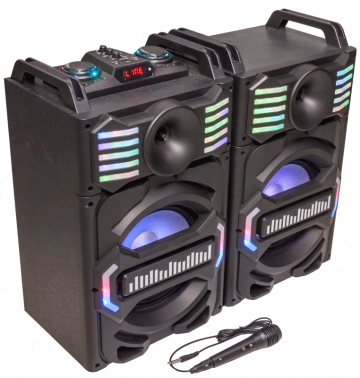 Party Light & Sound DJ sound system with USB, Bluetooth, TF & MIC 2 x 10” 700W