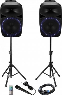 Ibiza Sound 2x400W kannettava äänentoisto BT/SD/Radio