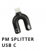 Kuuloke-ja mikrofonihaaroitin USB-C liittimellä PM USB-C Splitter