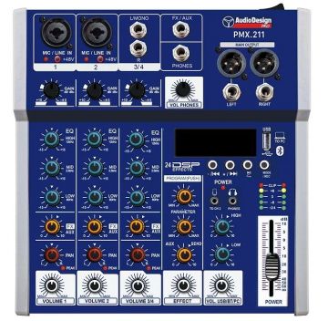 AudioDesignPRO PMX.211TK mikseri USB/FX/BT Toslink