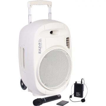 Ibiza Sound PORT12WH MKII Kannettava akkukäyttöinen 700W kaiutin+ 2x langatonta mikkiä/USB/SD+BT 