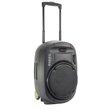 Ibiza Sound PORT12BK MKII Kannettava akkukäyttöinen 700W kaiutin+ 2x langatonta mikkiä/USB/SD+BT