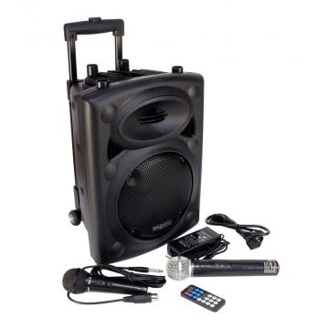 Ibiza Sound PORT-10 Kannettava akkukäyttöinen 500W kaiutin+langaton mikki/USB/SD+BT