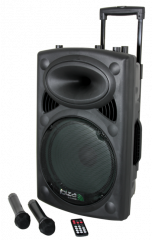VUOKRA Ibiza Sound PORT-12 Kannettava akkukäyttöinen 700W kaiutin+ 2x langatonta mikkiä 