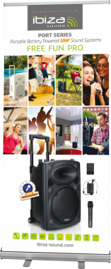 ibiza Sound 800W active speaker + 2 mics + Singa internet karaoke