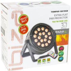 Ibiza Light THINPAR-18X1RGB LED valo