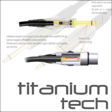 Bespeco Titanium TT600P 6m instrumenttijohto, kulmaplugi
